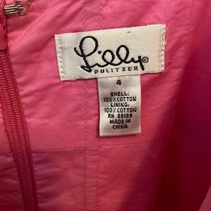 Vintage Lilly Pulitzer Pink Eyelet Tea Length Dress